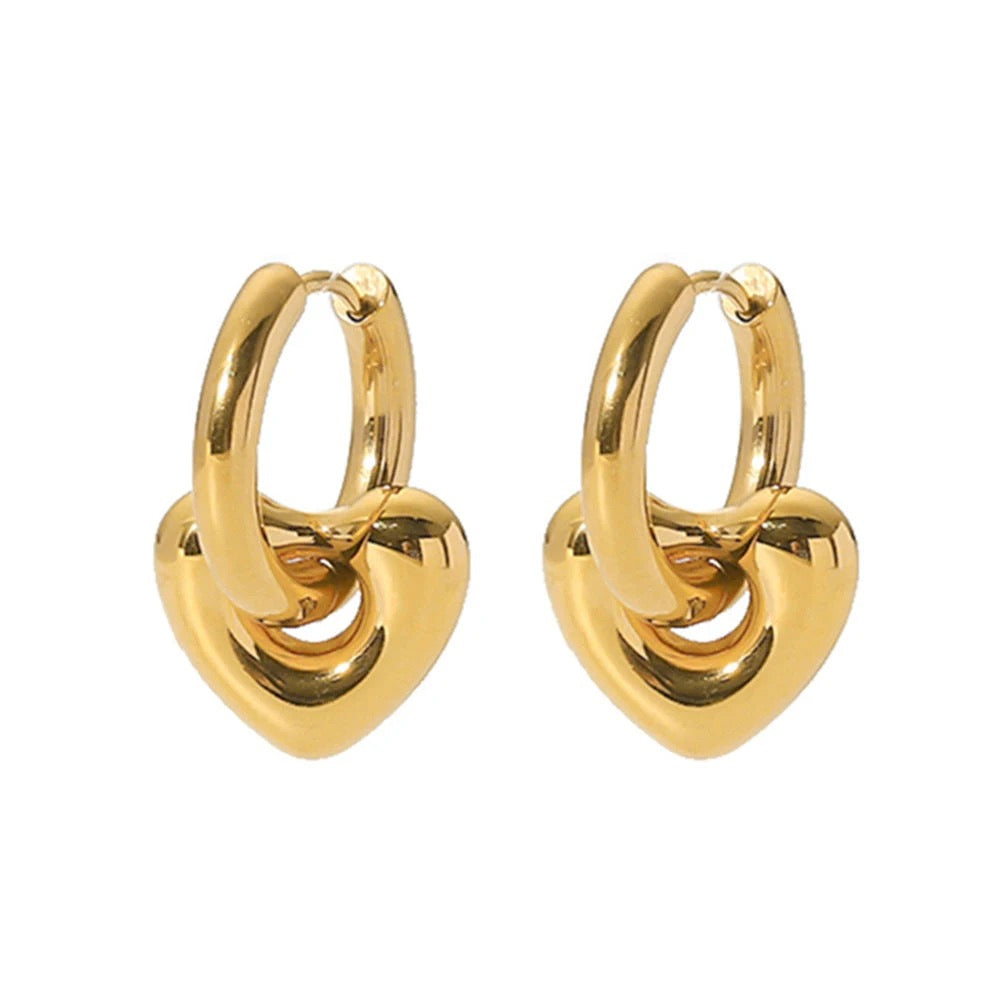 Gold Heart Earrings