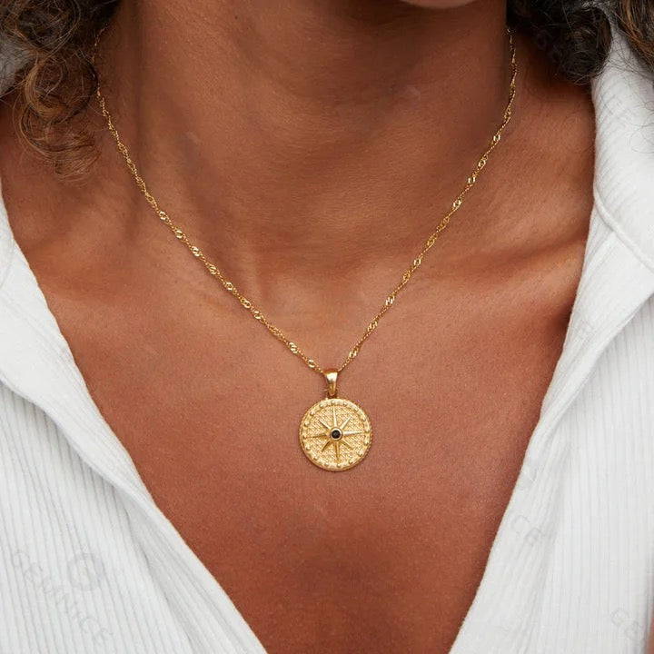 Arya North Star Necklace | 18K Gold Plated