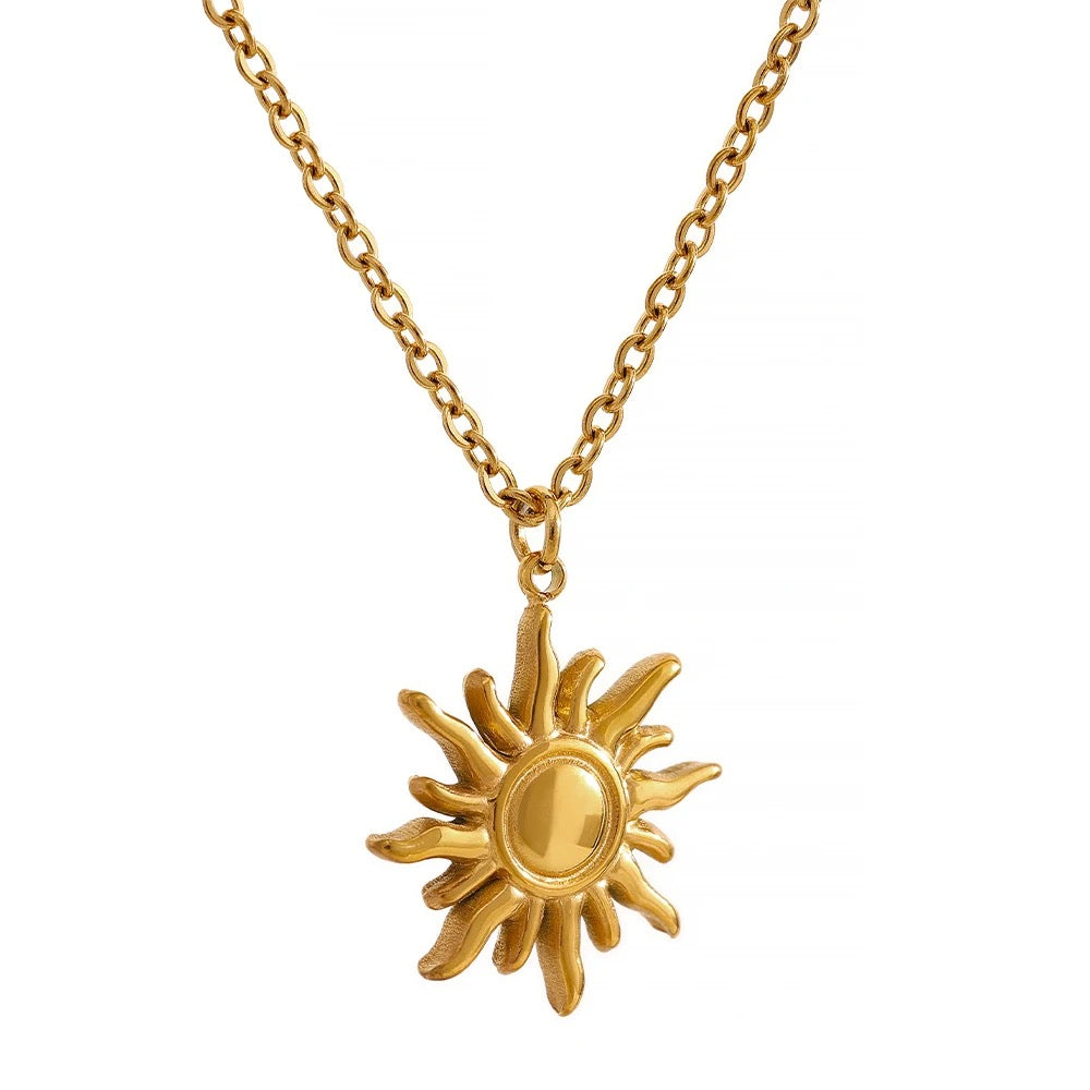 Sun Flower Necklace | 18K Gold Plated