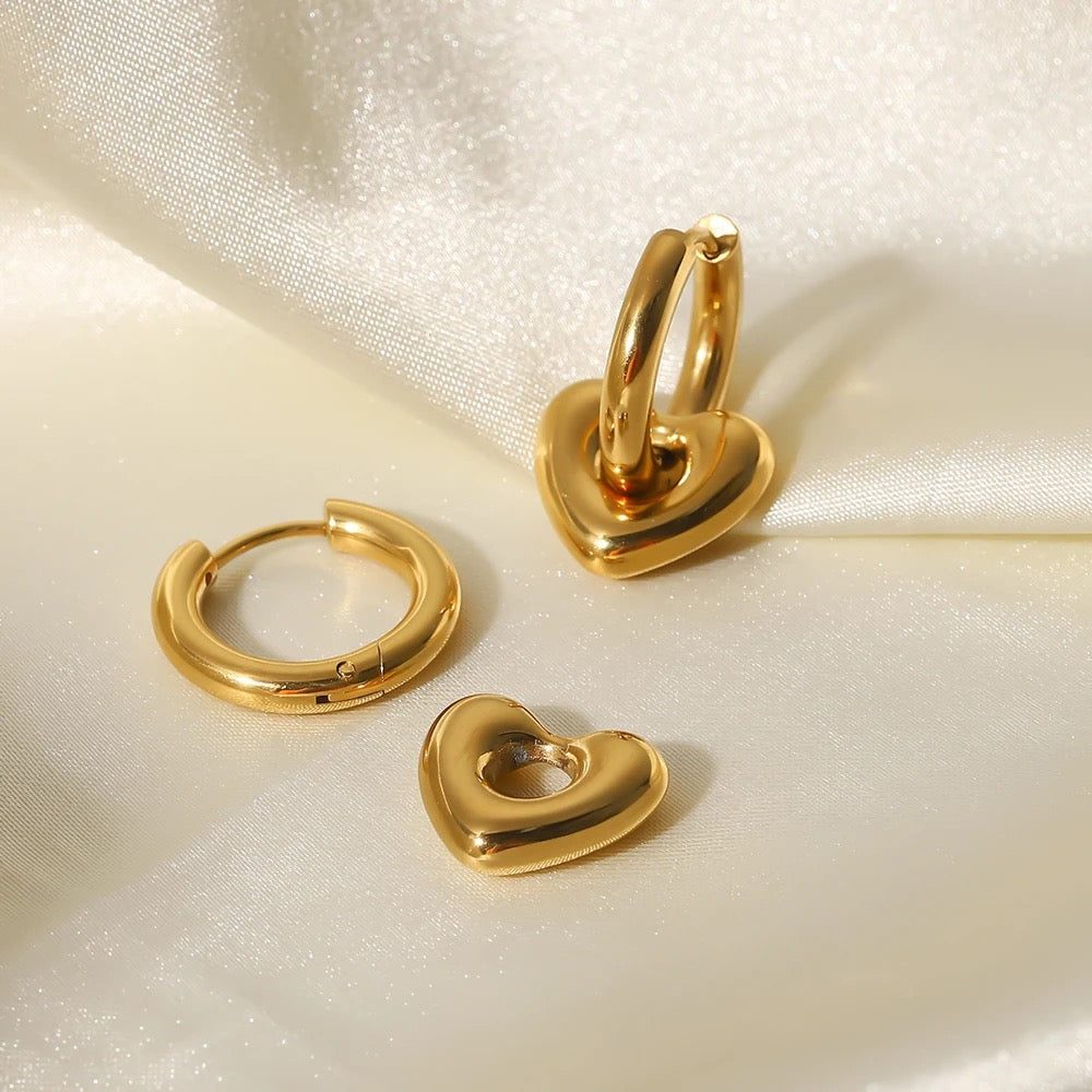 Gold Heart Earrings