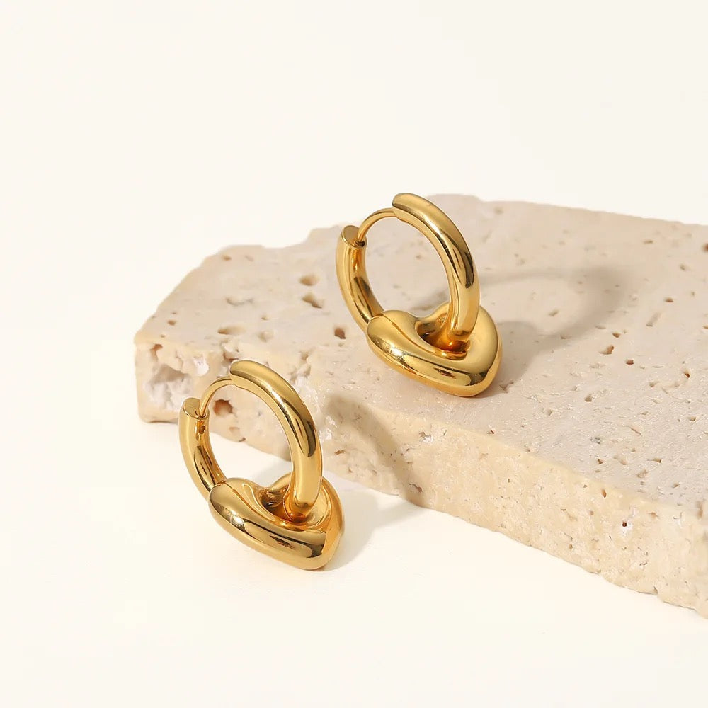 Gold Heart Earrings